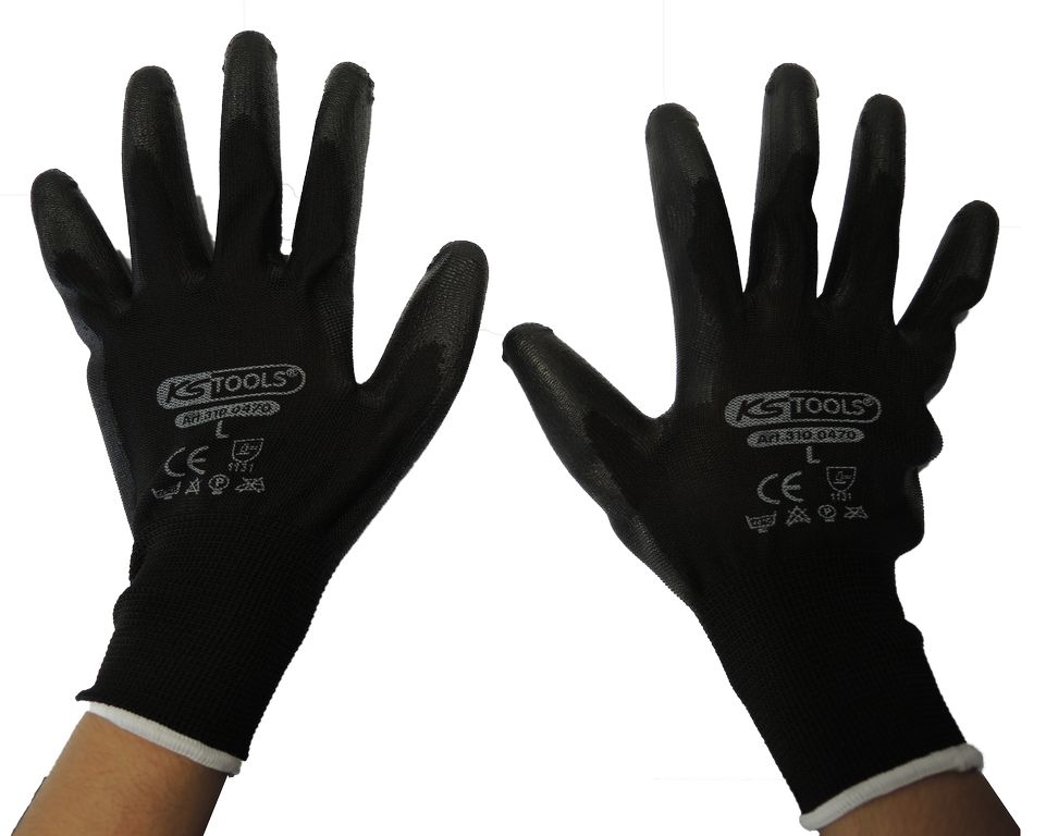 Mikro-Feinstrickhandschuhe schwarz Gr. XXL