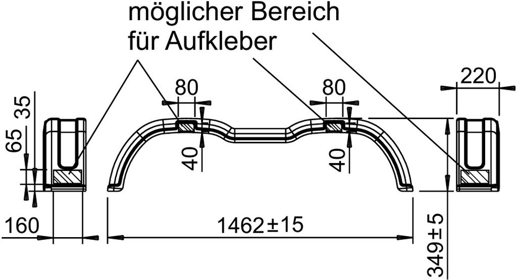 Kotflügel 220/1462 Tandem Kunststoff tiefgezogen
