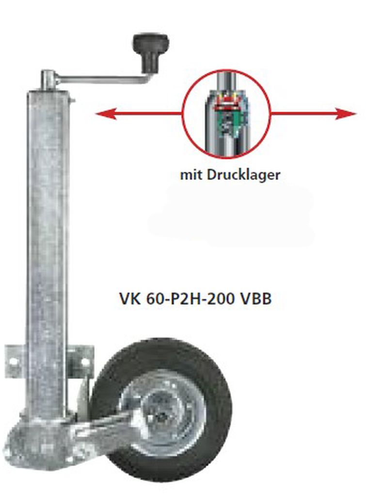 Stützrad    250kg  60mm  Hub 300mm Winterhoff