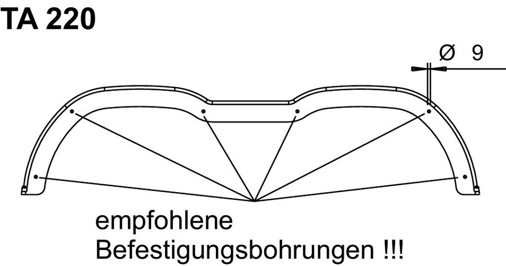 Kotflügel 220/1462 Tandem Kunststoff tiefgezogen